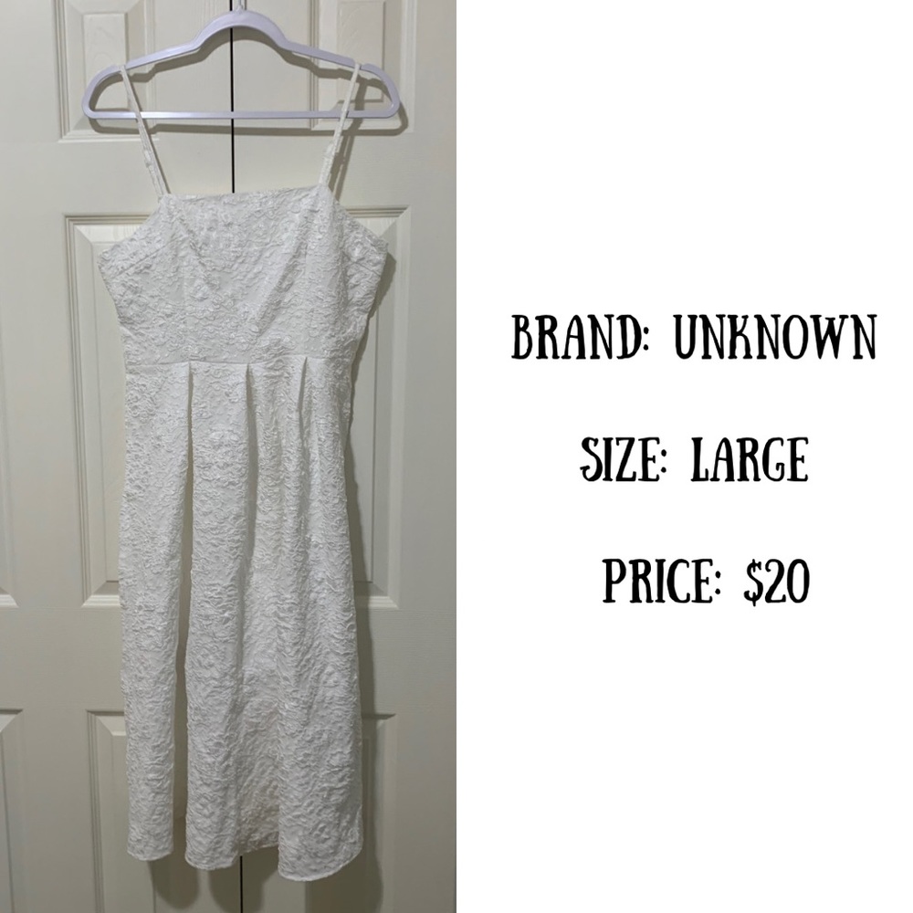 White dress with rose detailing